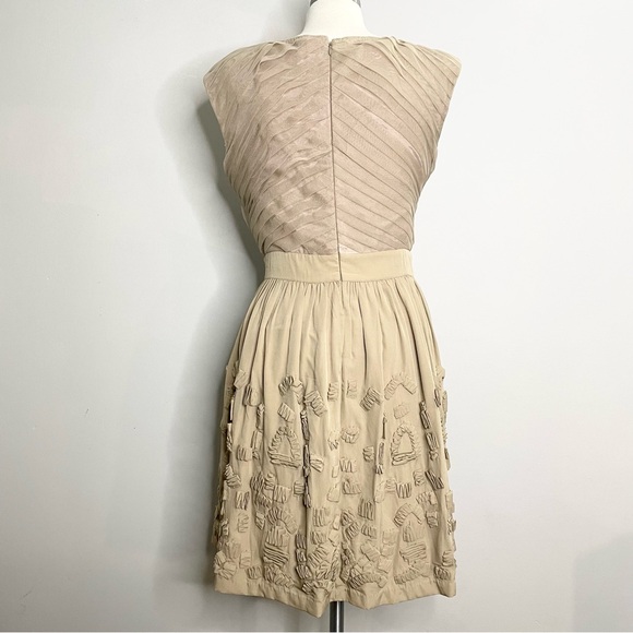 REISS Elenor Pleated Tulle Textured Appliqué Sleeveless Mini Dress - Picture 4 of 8
